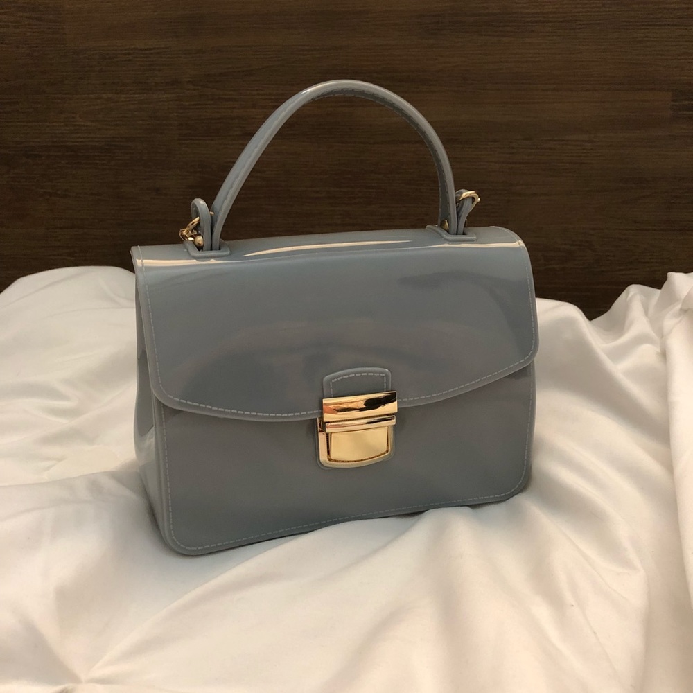 Baby blue jelly purse